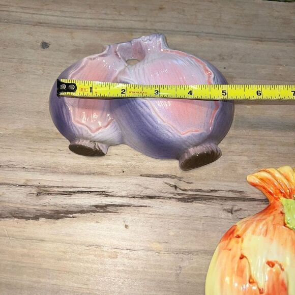 Vintage Ceramic 3D Veggie And Fruit Wall Hanging Decorations set 2 Grandmacore - Picture 5 of 8